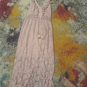 Cupshe Pink Lace Maxi Dress